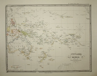 Map of Australia and Polynesia mid 19th Century