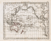 Antique French map of The Pacific Ocean (Le Grande Ocean)
