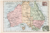 Antique small map of Australia